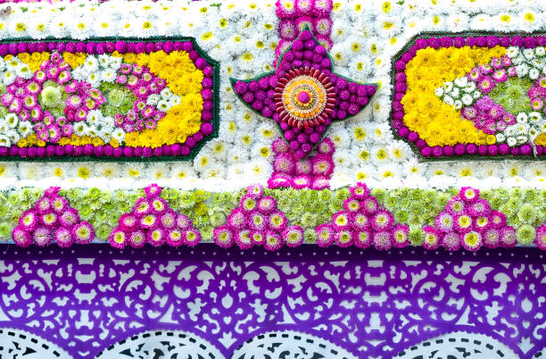istock intricate patterns of flowers and seeds on floats 1139218768