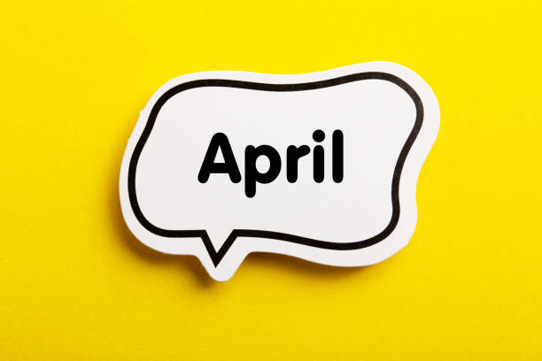 istock April Speech Bubble Isolated On Yellow 1139219915