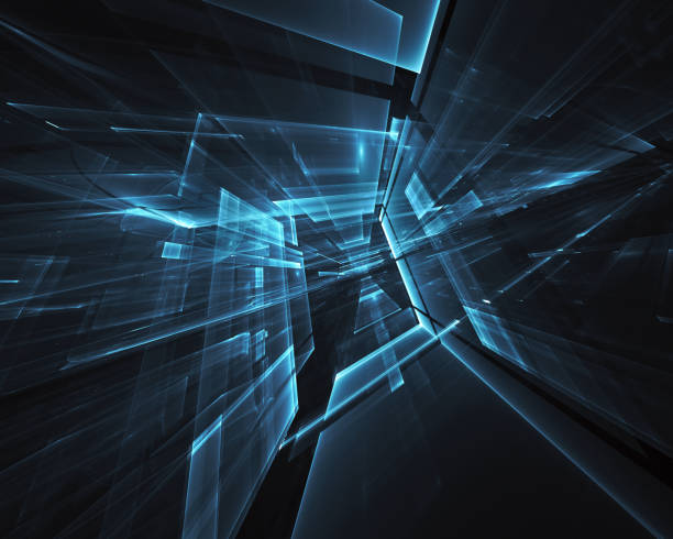 istock Abstract 3D fractal background, 3D illustration. Virtual Neon City 1139220620