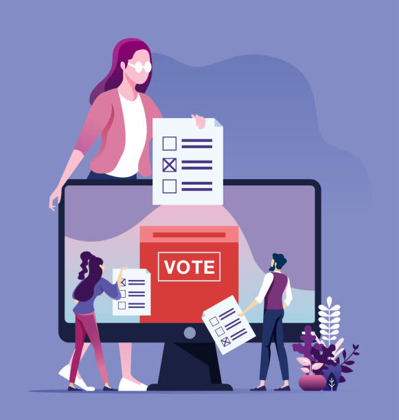 online-abstimmungskonzept - check mark voting politics election stock-grafiken, -clipart, -cartoons und -symbole