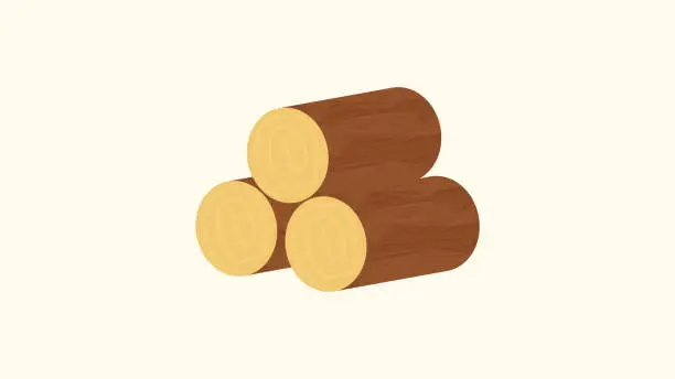 Vector illustration of Wood Icon