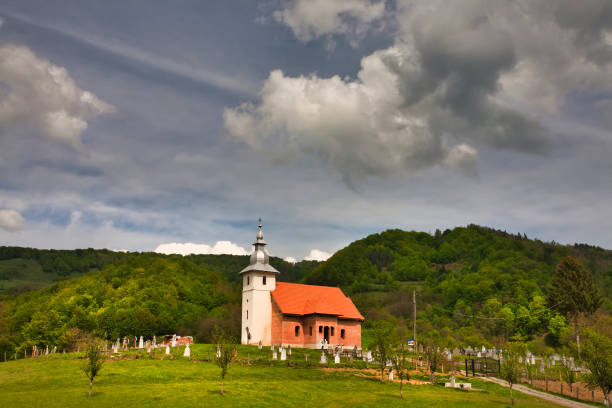 Church in the mountains. Carpatian mountains, Romania