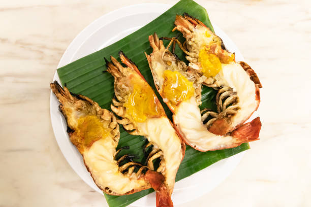 istock Charcoal grilled giant river prawn. 1139231850