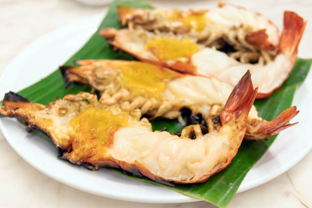istock Charcoal grilled giant river prawn. 1139231954