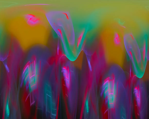 Out of focus background. Light Painting with balls. Abstract photography.