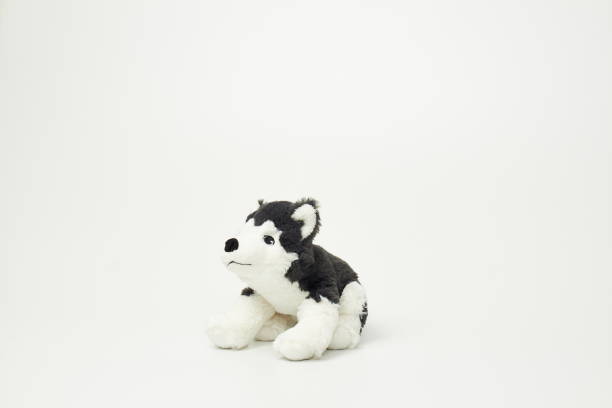 istock Cute dog doll isolated on white background. (with free space for text) 1139247692