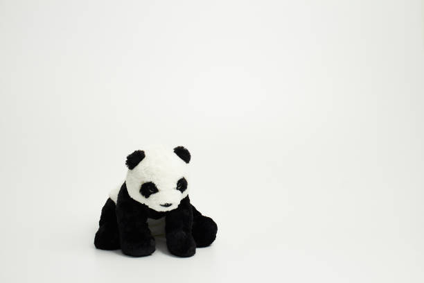 istock Cute panda doll isolated on white background. (with free space for text) 1139247832