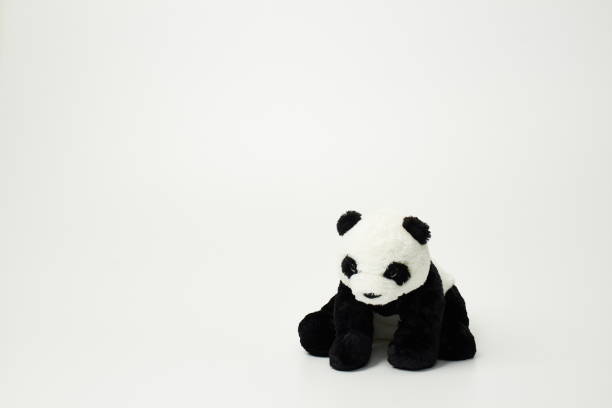 istock Cute panda doll isolated on white background. (with free space for text) 1139248252