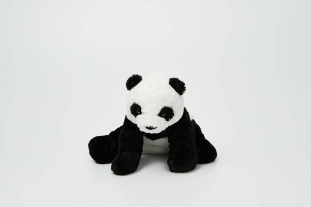 istock Cute panda doll isolated on white background. (with free space for text) 1139248258