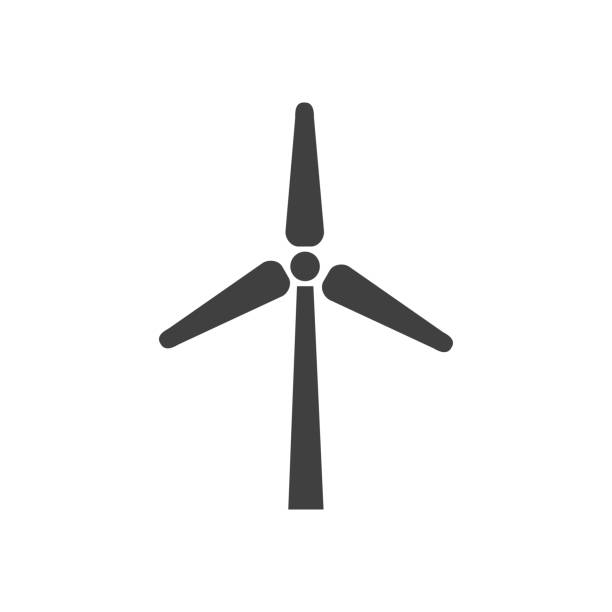 illustrazioni stock, clip art, cartoni animati e icone di tendenza di concetto di turbina eolica - energia eolica