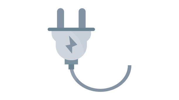 illustrazioni stock, clip art, cartoni animati e icone di tendenza di icona spina - mobile phone charging power plug adapter