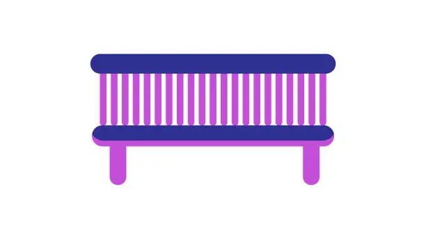 Vector illustration of Wooden bench icon