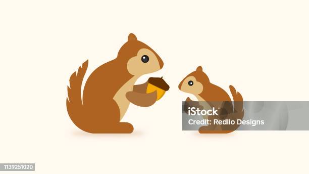 Squirrel With Acorn Icon Stock Illustration - Download Image Now - Squirrel, Nut - Food, Chipmunk