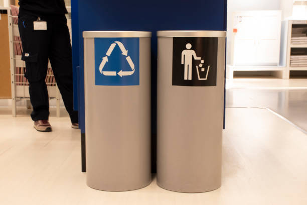 istock Recycling and trash bins in office 1139253720