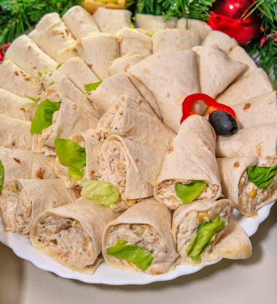 Tortilla, burritos, sandwiches twisted rolls