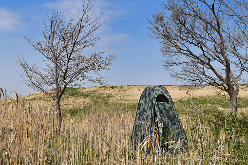 Remodeled camouflage tent for one person