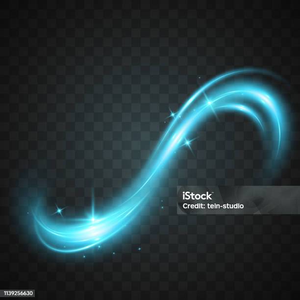Blue Abstract Effect Rising Vector Of Blue Abstract Light Effect Stock Illustration - Download ...