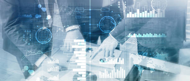 istock Business intelligence. Diagram, Graph, Stock Trading, Investment dashboard, transparent blurred background. 1139257649