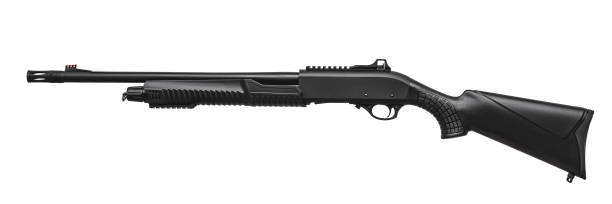 istock modern black shotgun isolated on white background 1139258570