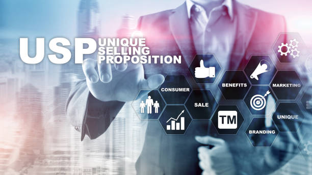 istock UPS - Unique selling propositions. Business and finance concept on a virtual structured screen. Mixed media. 1139258627
