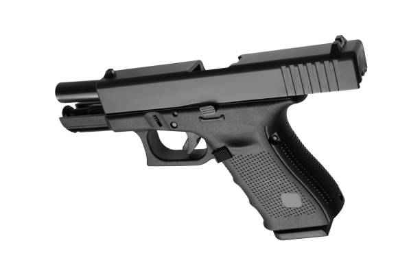 istock black gun pistol isolated on white background 1139258631