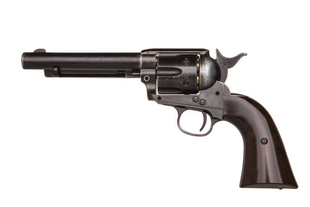 istock classic pistol revolver isolated on white background 1139258650