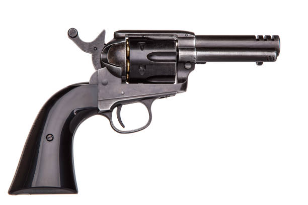 istock classic pistol revolver isolated on white background 1139258700