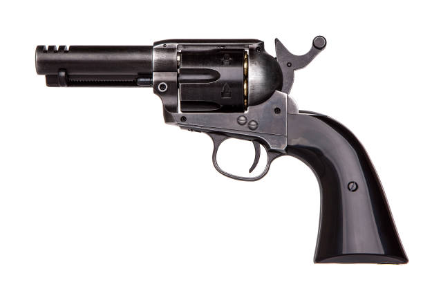 istock classic pistol revolver isolated on white background 1139258833