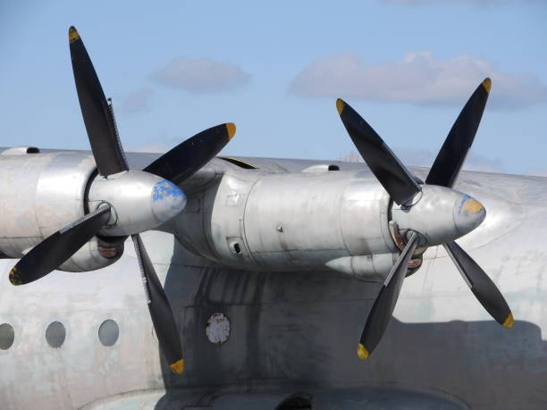 istock Close - up of old engine and propeller plane. 1139260872