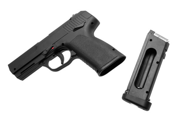 istock pneumatic pistol isolated on white background 1139264484