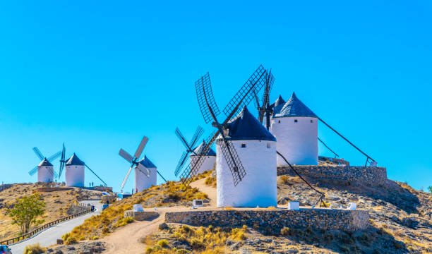 istock Traditional white windmills at Consuegra in Spain 1139265369