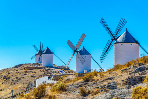 istock Traditional white windmills at Consuegra in Spain 1139265634