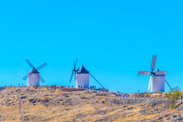 istock Traditional white windmills at Consuegra in Spain 1139266252