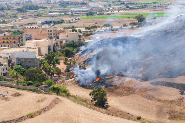istock Grass Fire in Gozo Island, Malta 1139266282