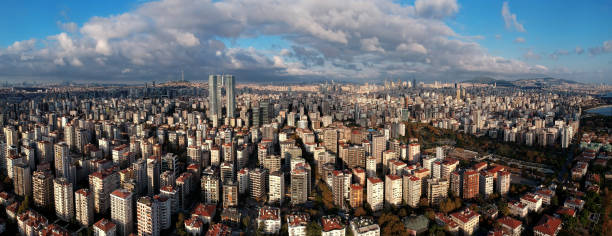 Aerial panoramic view of anatolian side of İstanbul Anatolia side of İstanbul from the air. Panoramic drone photo. turkish culture stock pictures, royalty-free photos & images