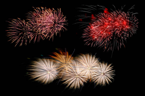 istock Colorful Fireworks on black background 1139267350