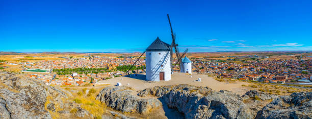 istock Traditional white windmills at Consuegra in Spain 1139267467