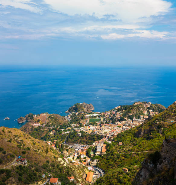 Beautiful aerial view of Taormina (Sicily, Italy)