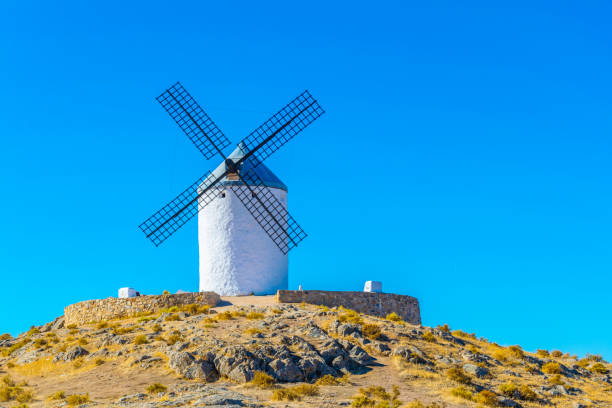 istock Traditional white windmills at Consuegra in Spain 1139268348