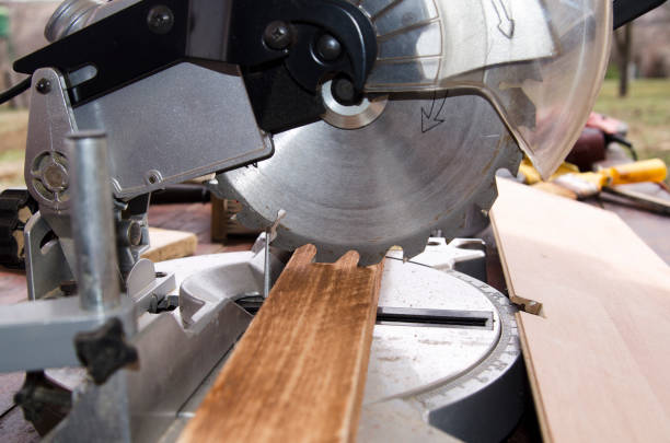 istock Electric wood saw blade circle close up. 1139269563