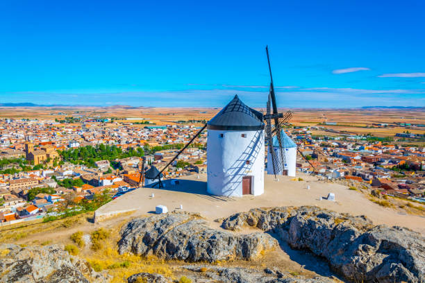 istock Traditional white windmills at Consuegra in Spain 1139269690