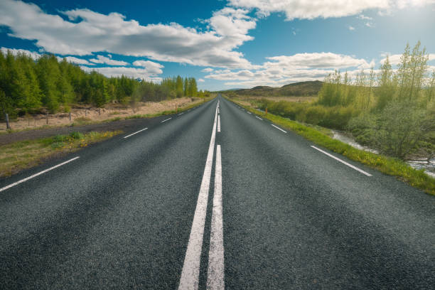 istock Empty road in east Iceland at sunny day 1139269702