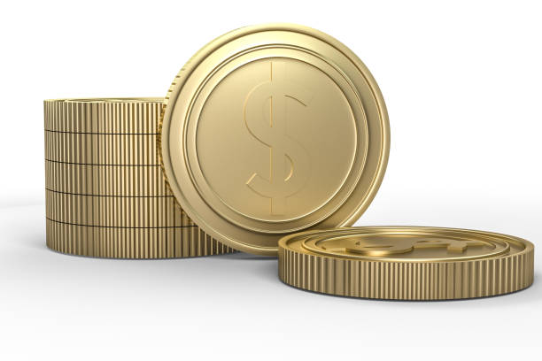 istock golden currency coins with white background, 3d rendering 1139271594