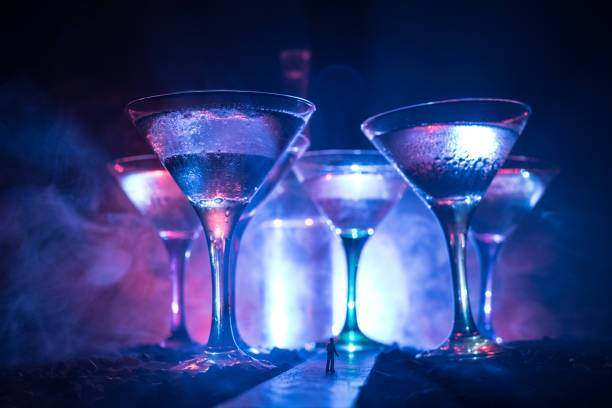 istock Selection of alcoholic drinks on rustic wood background. Creative artwork decoration 1139272368