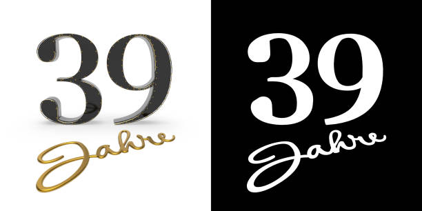 istock German golden number thirty-nine years. 3D render 1139272478