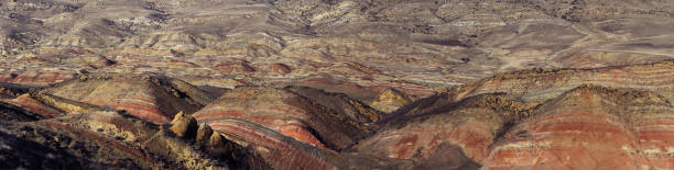 istock Multi-colored paint stone desert. Panoramic view of the hilly terrain 1139272833