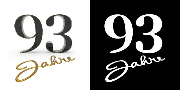 istock German golden number ninety-three years. 3D render 1139273082