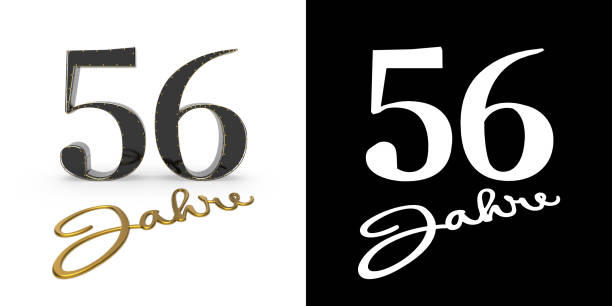 istock German golden number fifty-six years. 3D render 1139274006
