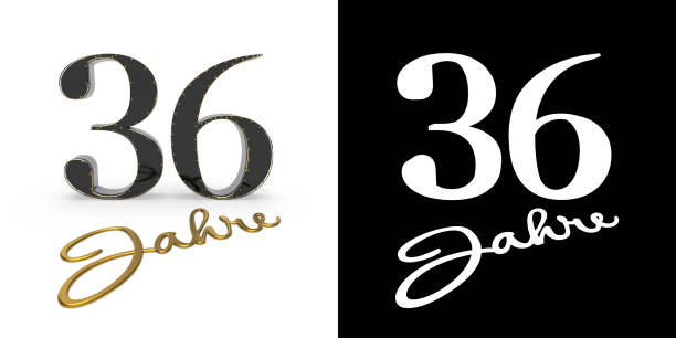 istock German golden number thirty-six years. 3D render 1139274180