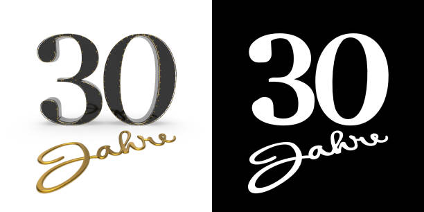 istock German golden number thirty years. 3D render 1139274229